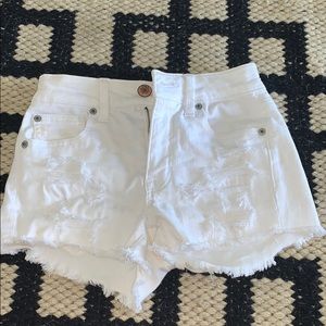 white distressed shorts